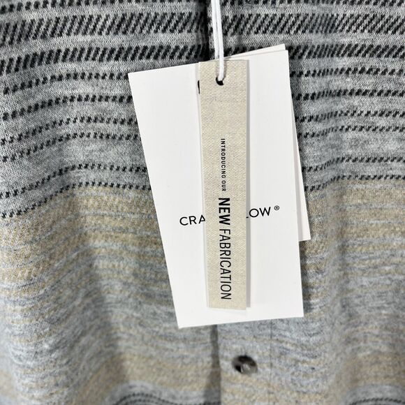 CRAFT FLOW LONG SLEEVE BUTTON DOWN SHIRT MENS SMALL COLLARED STRIPED RAYON NWT - Picture 3 of 14